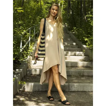 Dámské šaty FUNK´N´SOUL Funk'n'Soul dámské oversized asymetrické šaty béžové Velikost: M