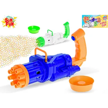 Bublifuk Sun Fun bublifuk pistole 19cm na baterie s náplní 50ml - bílá