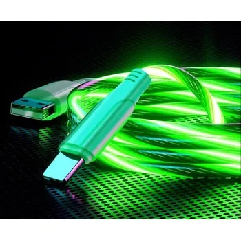 POČÍTÁRNA USB-lightning rychlo nabíječka s LED podsvícením 1m - zelená