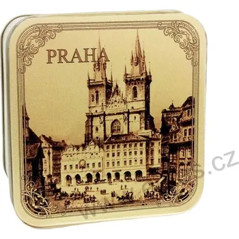 Dóza na potraviny PRAHA TÝNSKÝ CHRÁM plechová dóza 7418/40 LT litografie sépie kostel Matky Boží před Týnem