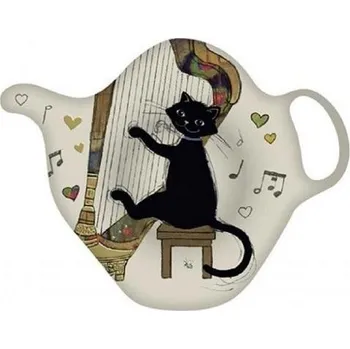 Talíř Papery Talířek na čajové sáčky - KOČKA HARFISTKA