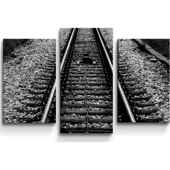 Obraz Sablio Obraz - 3-dílný Koleje - 75x50 cm