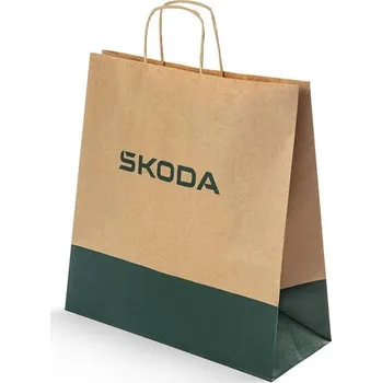 Dárková taška PAPÍROVÁ TAŠKA "M" ŠKODA hnědá - STŘEDNÍ