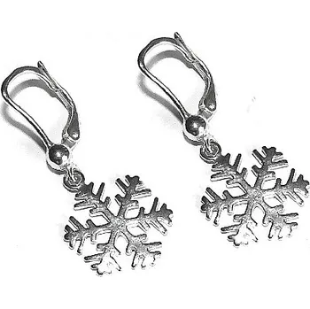 Náušnice Stříbrné visací náušnice vločka - NK7/919 (Stříbrné náušnice visací vločky)