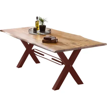 Jídelní stůl Jídelní stůl masiv akácie Albius 160x85 hnědé kovové nohy