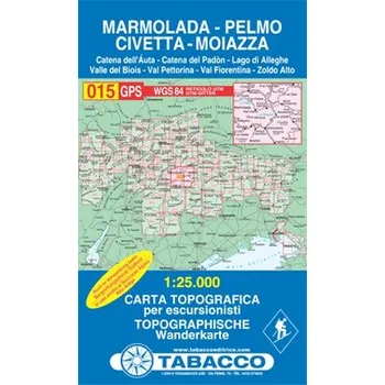 Marmolada, Pelmo, Civetta, Moiazza (Tabacco - 015) - turistická mapa | knihynahory.cz
