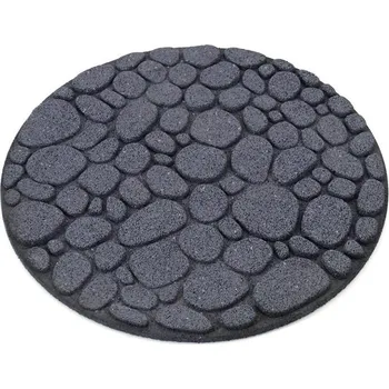 Šedý gumový zahradní nášlap FLOMA River Rock - 46 x 46 x 2,2 cm