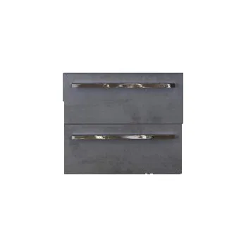 Koupelnový nábytek Koupelnový nábytkový set Seville 60 cm s keramickým umyvadlem Model 1 a zrcadlovou skříňkou beton antracitově šedá