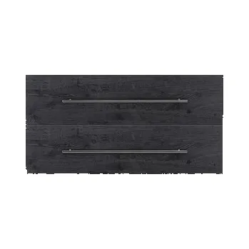 Koupelnový nábytek Koupelnový nábytkový set Sanox Straight barva čela black oak ŠxVxH 100 x 170 x 40 cm s dvojitým umyvadlem z minerální litiny a zrcadlovou skříňkou