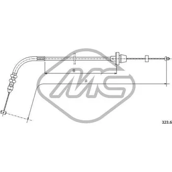Lanko parkovací brzdy Lanko plynu, , 7740732, 7760314, Metalcaucho, 81533