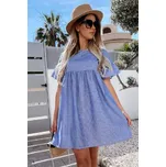 Letní ŠATY dámské s proužek s krátkým rukávem 12263781-3 modrá L