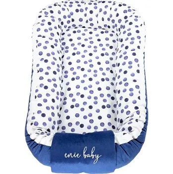 Hnízdečko pro miminko ENIE BABY hnízdečko do postýlky VELVET Circle/Blue