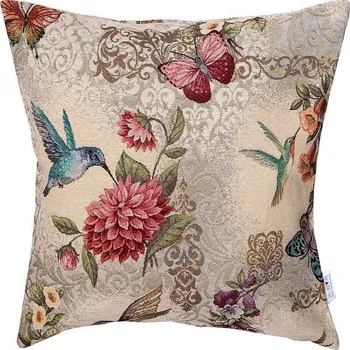 Polštář NábytekProNás Dekorační polštář - Květy, ptáčci a motýli