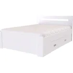 Nábytek Mikulík Zvýšené fran. lůžko FABIE se 2 úlož. prostory a 1 zvýšeným čelem - bílý lesk, antracit, aj. ROZMĚR: 140 x 200 cm - ATYP