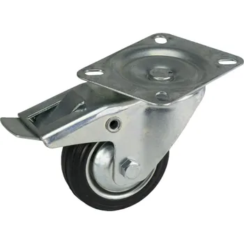 Pojezdové kolečko Kolečko pojezdové, 80mm, otočné+brzda, tvrdá pryž, 40kg