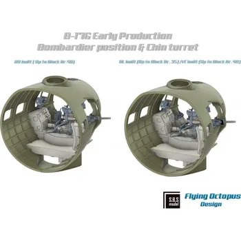 Plastikový model S.B.S model 1/48 B-17G Early - Bombardier posit. & Chin turret