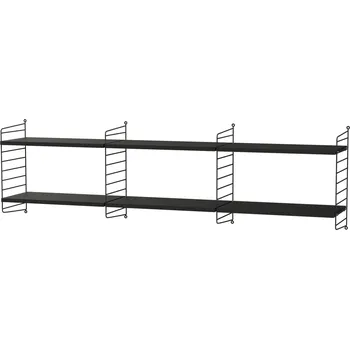 Knihovna STRING Policová sestava STRING Living room O, nástěnná knihovna, černá