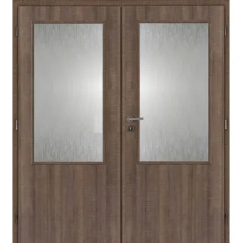 Interiérové dveře Vnitřní dveře folie 145 cm DOORNITE sklo 2/3 dvoukřídlé laminované