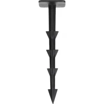 Zahradní obrubník Černý plastový kotvící hřeb Agro - 12 cm