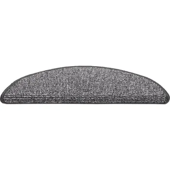 Nášlap na schod Antracitový kobercový půlkruhový nášlap na schody Madrid - 25 x 65 cm