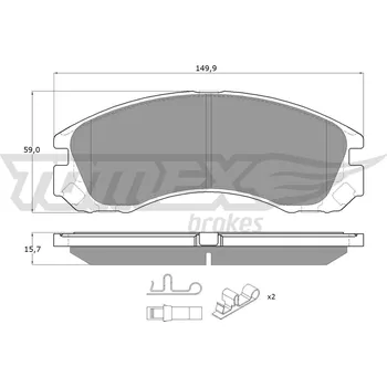 Brzdová destička Sada brzdových destiček, kotoučová brzda TOMEX Brakes TX 14-60