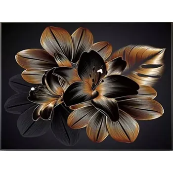 Diamantové malování Diamantové malování - Hnědočerné květy - č. 914 85x75 cm