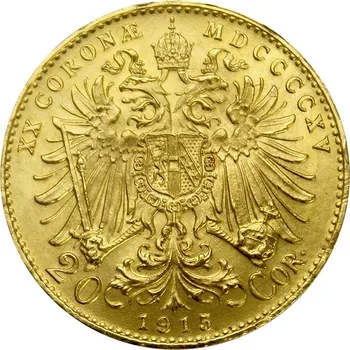 Münze Österreich Dvacetikoruna Františka Josefa I. 1915 zlatá mince 6,78 g