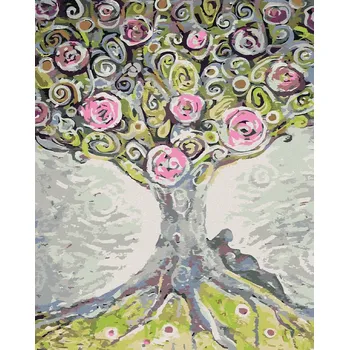 Diamantové malování Diamondi 604724A rozkvetlý strom života bez rámu a vypnutí plátna 40 x 50 cm