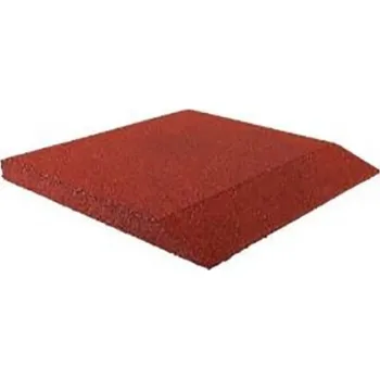 Venkovní dlažba Červená gumová krajová hladká dlažba (V65/R00) FLOMA - 50 x 50 x 6,5 cm