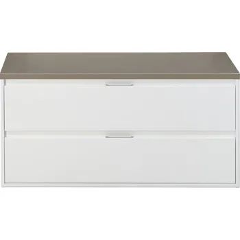 Koupelnový nábytek Koupelnová skříňka pod umyvadlo Sanox Porto barva čela bílá vysoce lesklá ŠxVxH 120,2 x 58,6 x 50 cm umyvadlová deska cubanit grey