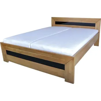 Postel TEXPOL Dvoulůžko SALMA čelo se sklem DUB ROZMĚR: 160 x 210 cm - ATYP