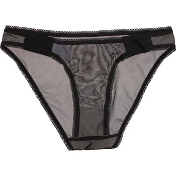 Kalhotky Průsvitné dámské kalhotky s regulací v pase Barva: Černá, Velikost: L-XL