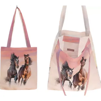 Carmani® Carmani - Látková taška přes rameno, Koně dekor č. 3 - 39x44cm