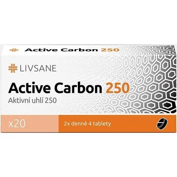 Přírodní produkt Livsane Active Carbon 250 20 tbl.