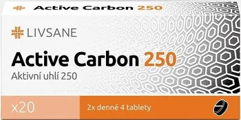 Přírodní produkt Livsane Active Carbon 250 20 tbl.