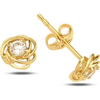 Náušnice Lillian Vassago Zlaté peckové náušnice růže se zirkony LLV95-GER005