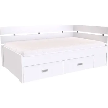 Postel Nábytek Mikulík Zvýšené franc. lůžko AMÉLIE se 2 zvýšenými čely - bílý lesk, antracit, aj. ROZMĚR: (š/v/d) 146 x 88 x 205 cm