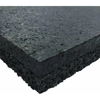 Venkovní dlažba Černá gumová modulová puzzle dlažba (roh) FLOMA Sandwich - 100 x 100 x 1,8 cm