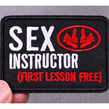 Nášivka Nášivka nažehlovací Sex Instructor 7,2x5,1 - černá-bílá