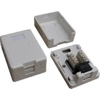Elektroinstalační materiál Datová zásuvka DATACOM UTP cat.5e 1x RJ45 Datová zásuvka, UTP, cat.5e, 1x RJ45, na omítku, protiprachová, bílá 2333