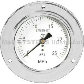 PREMATLAK, a.s. manometr 03343-V -0,1/+2,4MPa, G1/2" zadní přip., tř.1,6%, přední příruba