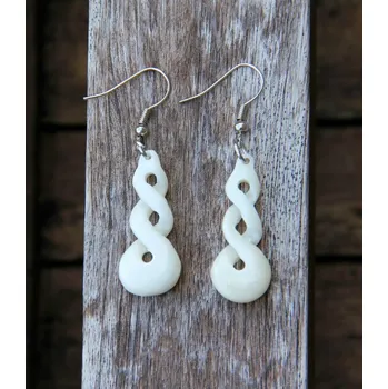 Náušnice Kostěné náušnice "Nekončící"