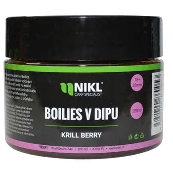 Nikl Boilies v dipu 18 + 20 mm/250 g, Krill Berry