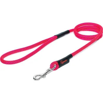 Vodítko pro psa Tamer Lanové vodítko KLASIK | Střední pes | Růžové neon se zelenočerným prošitím - 440 Délka: 115 cm