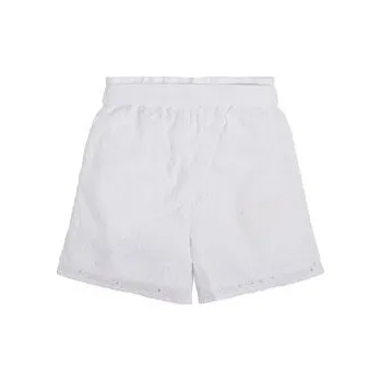 Dámské oblečení Guess Šortky z materiálu J3GD04 WFGJ0 Bílá Relaxed Fit 7Y