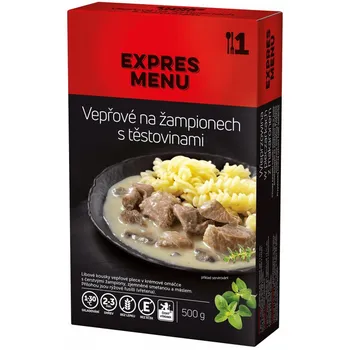 Hotové jídlo EXPRES MENU KM Vepřové na žampionech s těstovinami 500 g