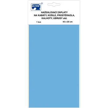 Nažehlovací záplaty jednobarevné velké - světle modrá - visačka