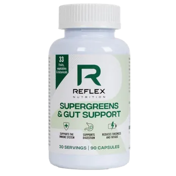 Fitness strava Reflex Supergreens & Gut Support - 90 kapslí