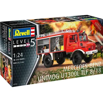 RC model auta Revell Plastic ModelKit auto 07512 - Mercedes-Benz Unimog U 1300 L TLF 8/18 (1:24) - expresní doprava