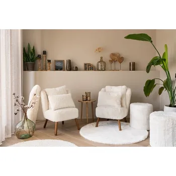 Dekorativní polštářek Bílý plyšový měkoučký polštář Soft Teddy White Off - 40*15*60cm